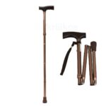 Folding Aluminium Walking Stick, Bronze
