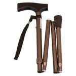 Folding Aluminium Walking Stick, Bronze - Image 2
